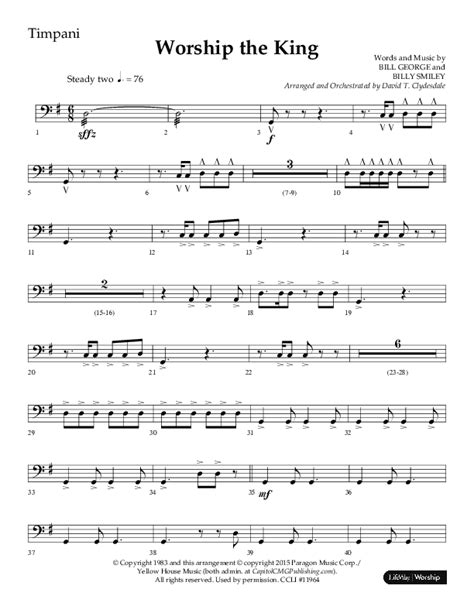 Worship The King Choral Anthem SATB Timpani Sheet Music PDF Lifeway