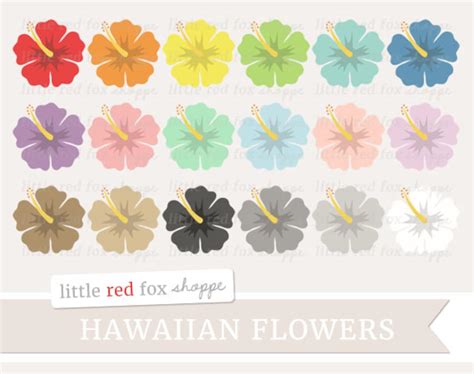 Hawaiian Flower Clipart, Luau Clip Art Tropical Vacation Beach Hawaii ...