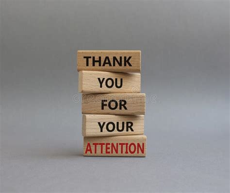 Attention Symbol Wooden Blocks With Words Thank You For Your Attention