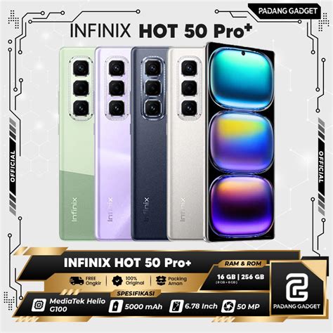 Jual Infinix Hot 50 Pro 8 256GB Up To 16GB Extended Smartphone Handphone Android Garansi Resmi