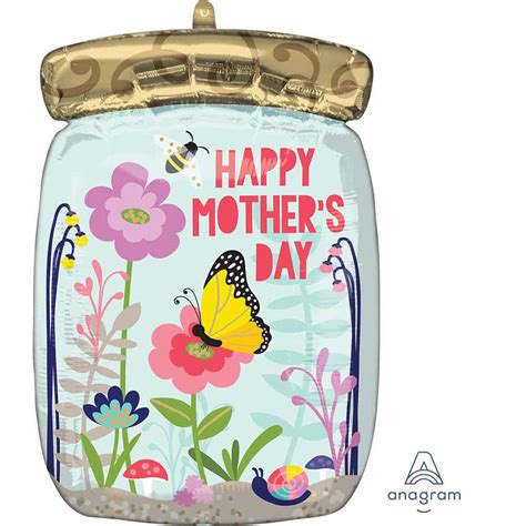 17inch Happy Mothers Day Mason Jar Foil Balloon Customised Helium