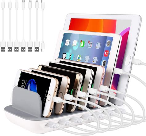 Pritek Charging Station For Multiple Devices W A Ports Desktop