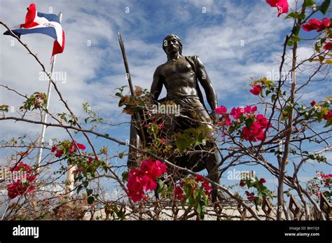 Monumento del Cacique, statue to the Taino chief Enriquillo who Stock ...