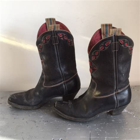 Rare 1940s Vintage Cowboy Cowgirl Boots Peewee Gem