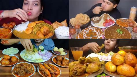 Video Mukbang India Spicy Mutton Curry Briyani Luchi Purry Eating