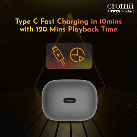 Buy Croma TWS Earbuds with Environmental Noise Cancellation (IPX4 Water