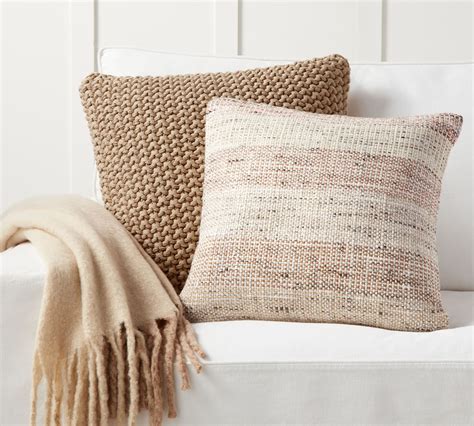 Soft Textured Neutral Pillow Cover And Throw Set Pottery Barn