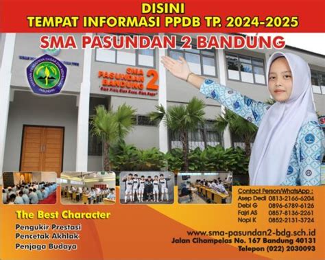 Informasi PPDB Tahun Ajaran 2024 2025 SMA PASUNDAN 2 BANDUNG