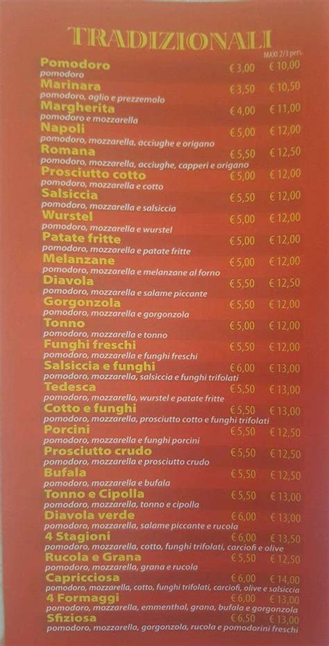 Menu Da Pizzeria Dal Gladiatore Ravenna