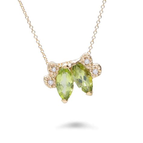 Collana In Oro Giallo Con Peridoto E Pave Diamanti Alfieri St