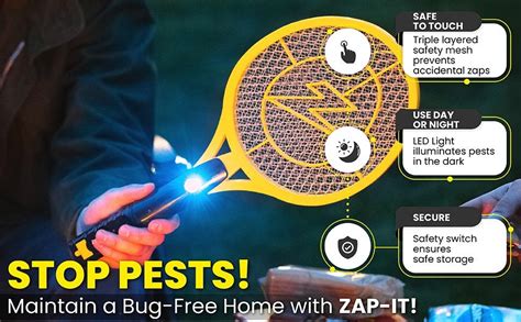 Amazon ZAP IT Electric Fly Swatter Racket Mosquito Zapper