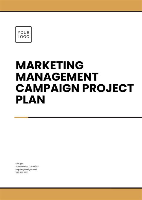 Free Marketing Management Campaign Project Plan Template to Edit Online