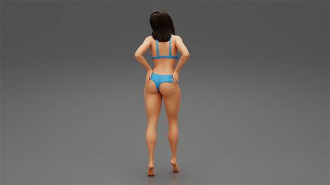 D File Sexy Women In Bikini Pose D Print Model D Printer Design