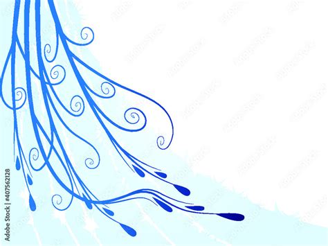 vector blue flowers background border Stock Vector | Adobe Stock