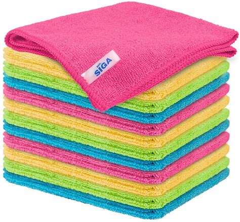 Mrsiga Lint Free Ultra Soft Microfiber Cleaning Cloths 12 Pack