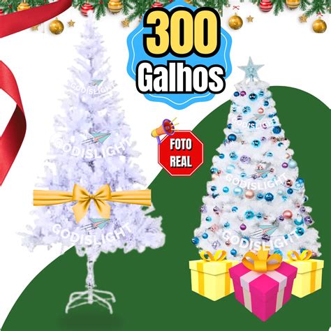 Rvore De Natal Pinheiro Luxo Premium Branca Metros Cheia