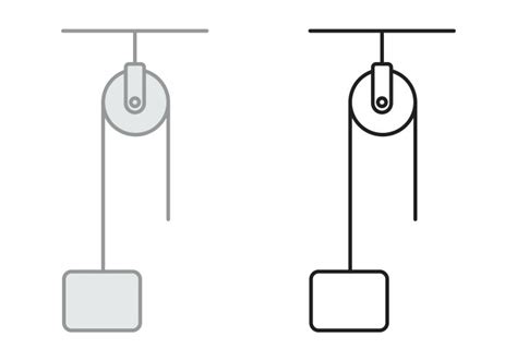 physics pulley system diagram royalty  vector vectorstock
