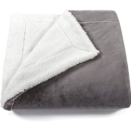 Sochow Sherpa Plaid Couverture Polaire Gris X Cm Couverture