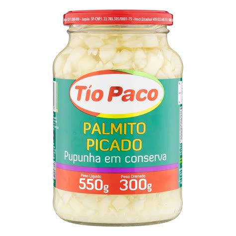 Palmito Pupunha em Conserva Picado Tío Paco Vidro 300g Clube Extra