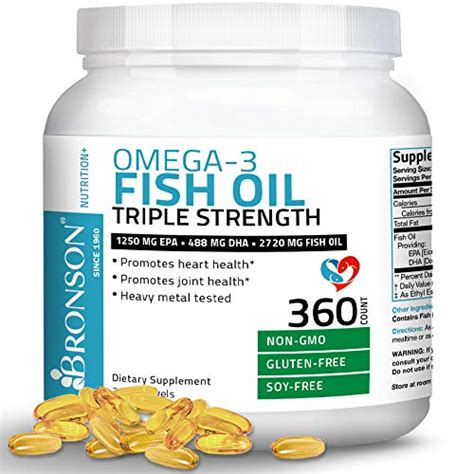 Bronson Omega 3 Fish Oil Triple Strength 2720 Mg High EPA 1250 Mg DHA