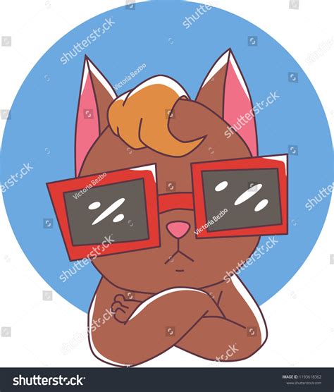 Cat Sunglasses Vector Illustration Stock Vector Royalty Free 1193618362 Shutterstock