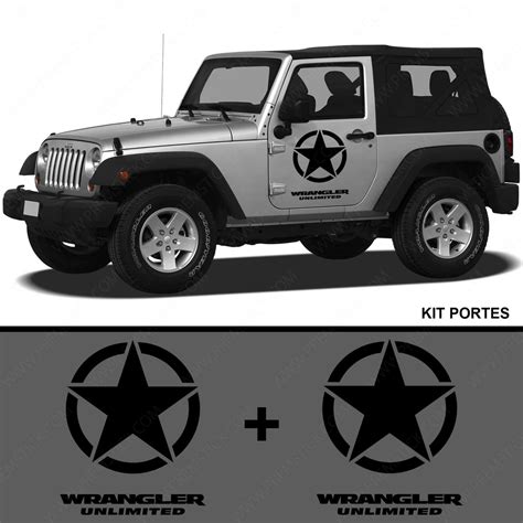 Kit Stickers Portiere Jeep Wrangler Unlimited Autocollant Kit 4x4