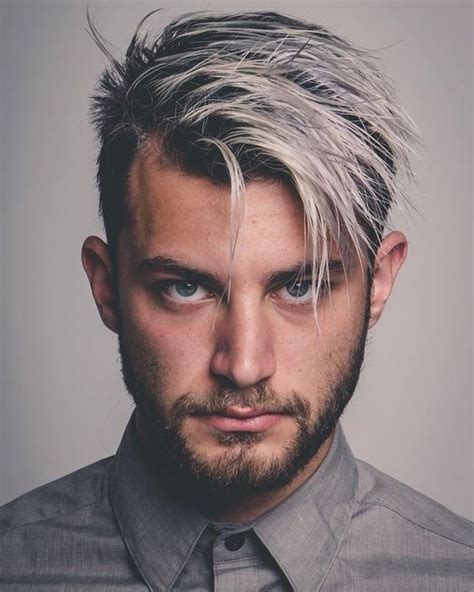 Silver Hair Dye Men White Hair Men Dyed Hair Men Men Haircut Styles