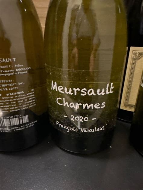 Domaine Fran Ois Mikulski Meursault Er Cru Charmes Vieilles