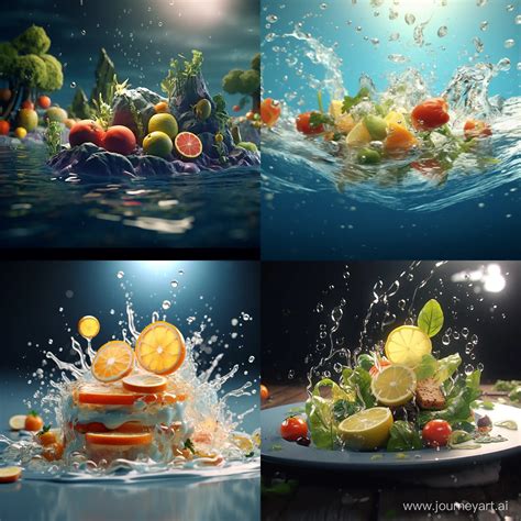 Waterinspired 3d Food Animation Journeyart