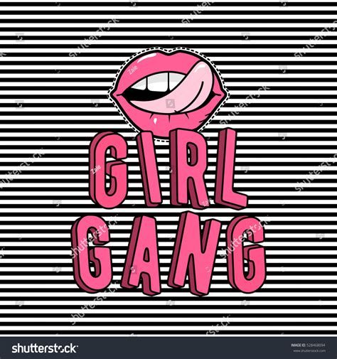 Vector Illustration Girl Gang Stylish Patch Stock Vector Royalty Free 528468094 Shutterstock