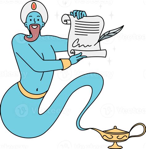 Blue genie granting wishes 21468817 PNG