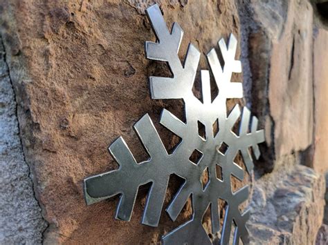 Metal Snowflake Wall Art Set 3 Christmas Snowflake Etsy