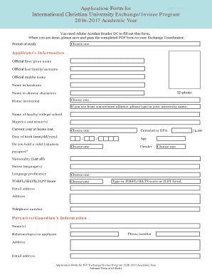 Fillable Online Eap Ucop Icu Application Bform Forb Exchangeinvitee