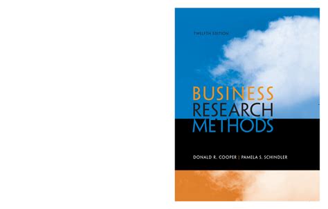 Donald R Cooper Pamela S Schindler Business Research Methods Busi N E