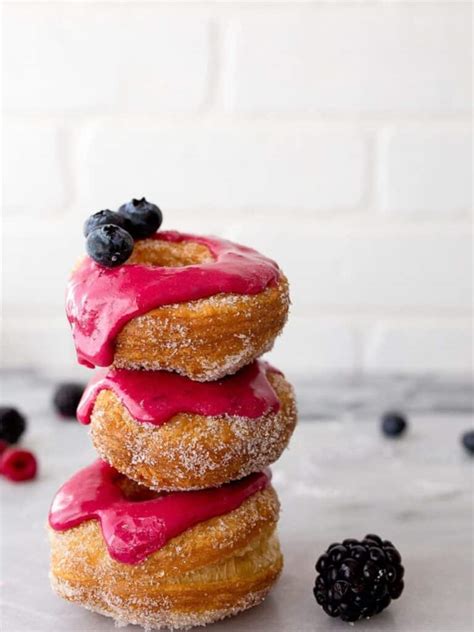 Puff Pastry Donuts With Berry Glaze Dessert For Two