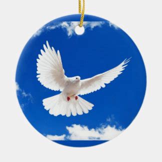 White Dove Bird Peace Love Flying Sky Christmas Tree Ornament