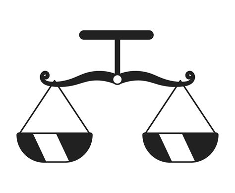 Scales of justice monochrome flat vector object. Balancing. Editable ...