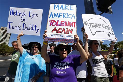 Hundreds Brave Heat To Protest Trump In Las Vegas Las Vegas Sun News