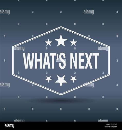 What S Next Hexagonal White Vintage Retro Style Label Stock Vector