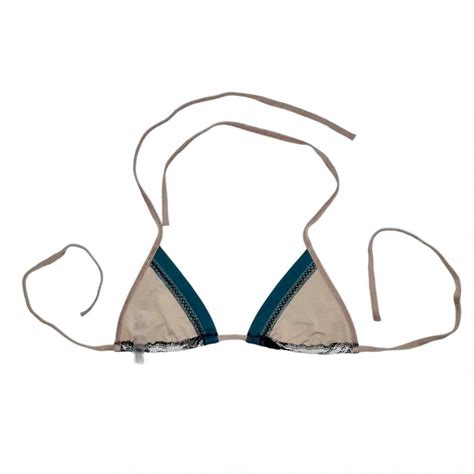 Victoria S Secret Small Triangle Bikini Halter Top Green Black Multicolored EBay
