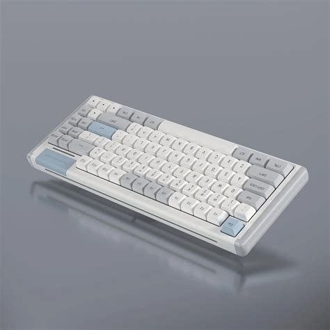 Dustsilver K84 Grey White Blue (Red Switch) 75% Rgb Backlit Mechanical ...