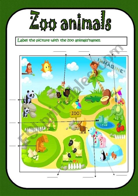 Zoo Animals Esl Worksheet By Noussaangel