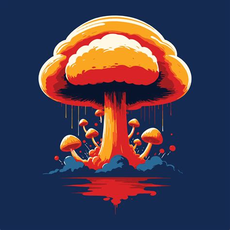 Mushroom Cloud Explosion Comic Vintage Style 43347381 Vector Art at ...