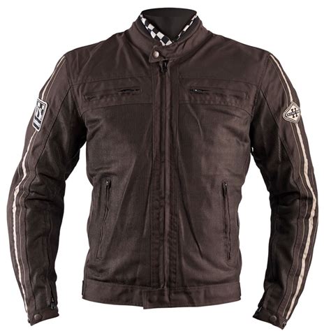 Blouson Moto T Homme Helstons Wall Mesh Marron Textile Vintage