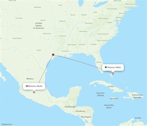 All Flight Routes From Nassau To Morelia Nas To Mlm Flight Routes