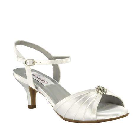 Dyeables Kelsey White Satin 2 Heel Dyeable Shoe Store Dyeable