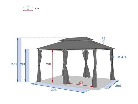 Tonnelle de jardin Thira 3 x 4 m Graphite Ardoise Hespéride Bricorama