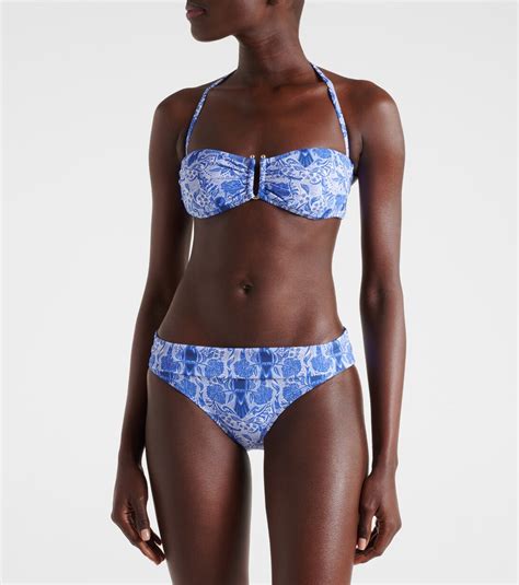 Lake Como Printed Bikini Top In Blue Heidi Klein Mytheresa