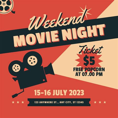 Movie Night Flyer Word Template 10