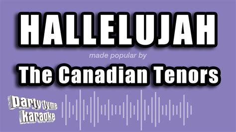 The Canadian Tenors Hallelujah Karaoke Version YouTube Music